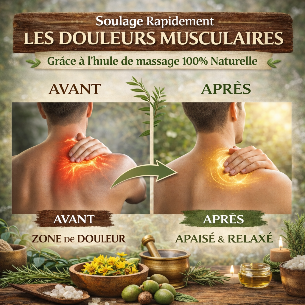 Huile de Massage Naturelle – Rituel Détente, Confort & Bien-Être du Corps