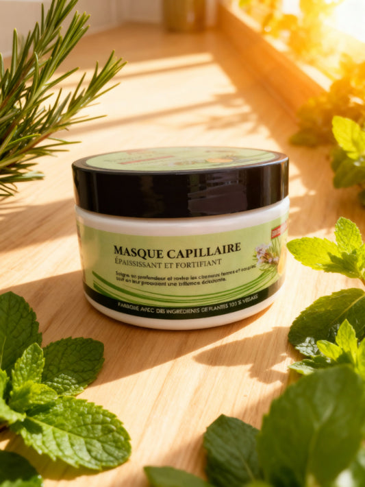 Masque Capillaire -  Épaississant et Fortifiant - Romarin +  Menthe