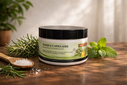 Masque Capillaire Romarin & Menthe MuslimCosmetic – Soin Cheveux Fortifiant