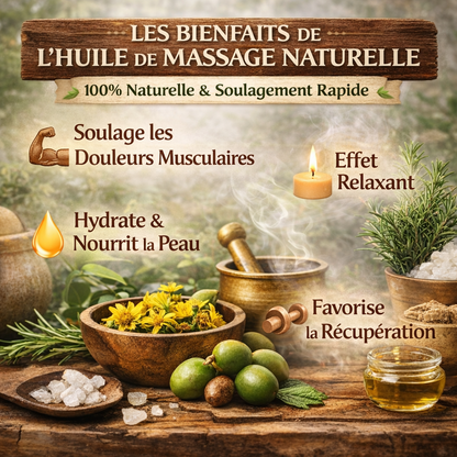 Huile de Massage Naturelle – Rituel Détente, Confort & Bien-Être du Corps
