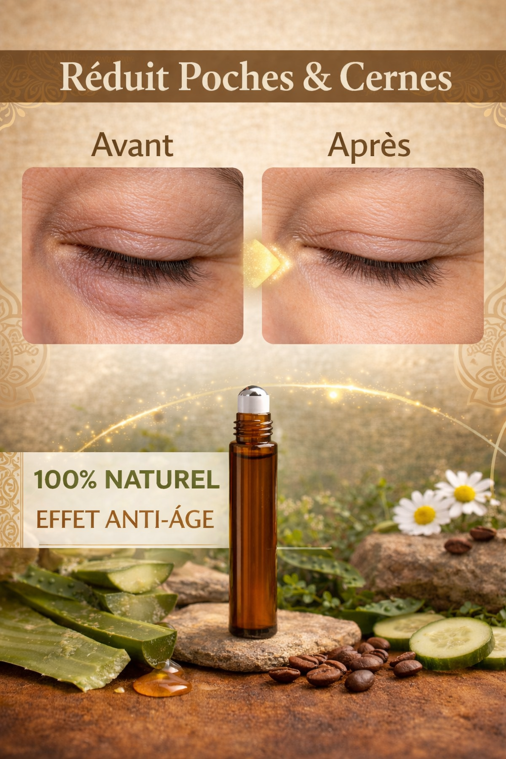 100% Natural Eye Contour Serum - Anti-Aging &amp; Hydration